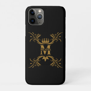Capa Para iPhone 11 Pro Monograma e Nome Personalizados da Vintage