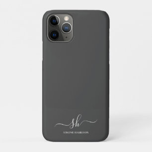 Capa Para iPhone 11 Pro Monograma Elegante Moderno Personalizado