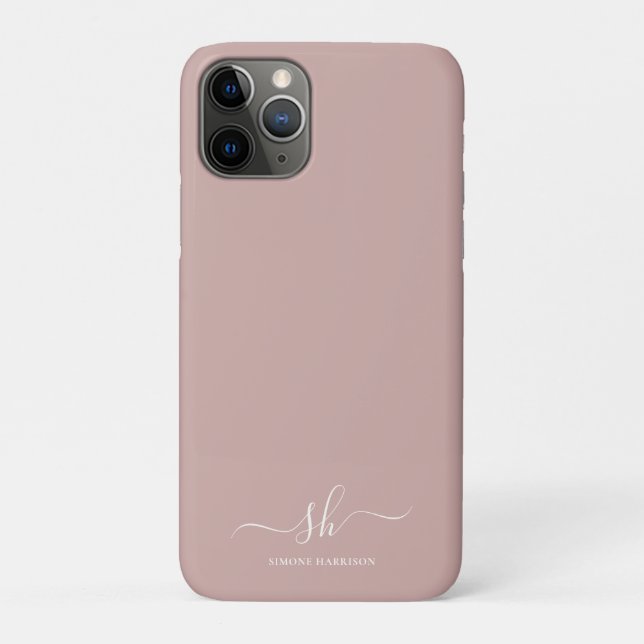 Capa Para iPhone 11 Pro Monograma Elegante Moderno Personalizado (Verso)