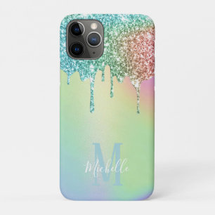 Capa Para iPhone 11 Pro Monograma Holográfico de Drivers de Glitter Unic