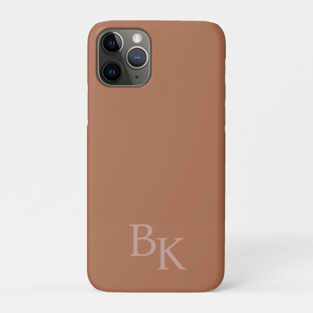 Capa Para iPhone 11 Pro Monograma inicial personalizado mínimo de tonalida (Verso)