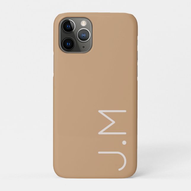 Capa Para iPhone 11 Pro Monograma inicial personalizado mínimo neutro (Verso)