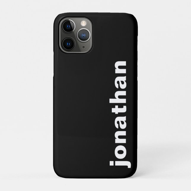 Capa Para iPhone 11 Pro Monograma Moderno Preto (Verso)