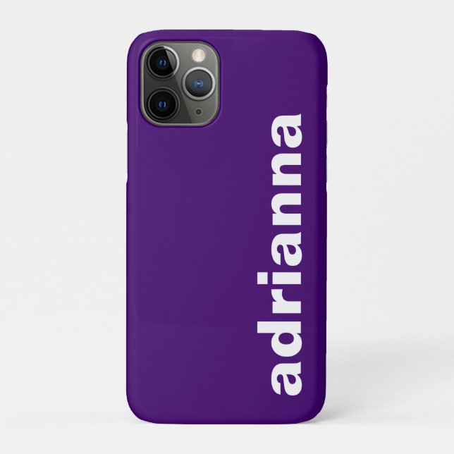 Capa Para iPhone 11 Pro Monograma Moderno Roxo (Verso)