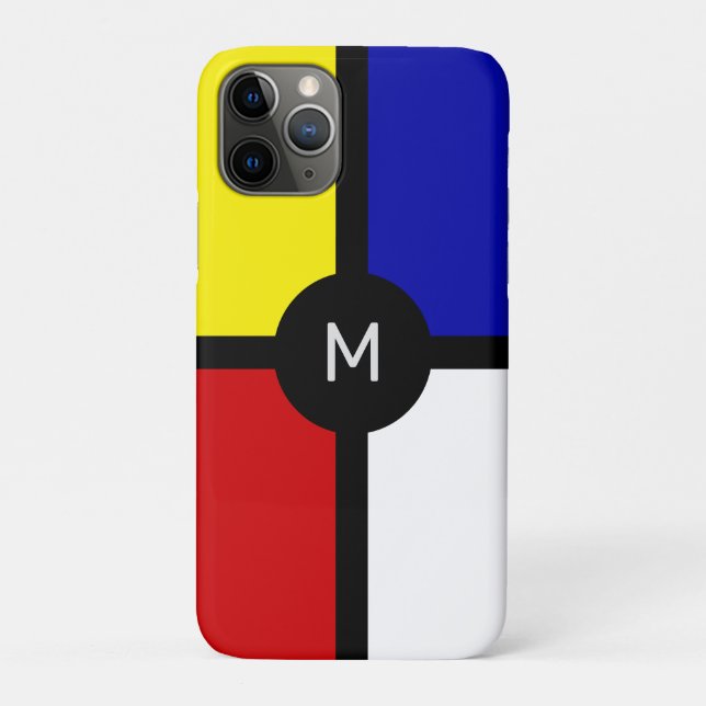 Capa Para iPhone 11 Pro Monograma na arte inspirada Na moda Mondrian (Verso)