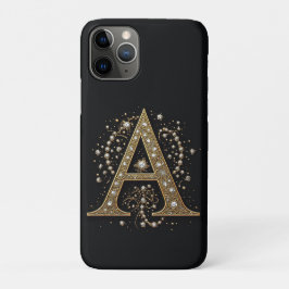 Capa Para iPhone 11 Pro Monograma Ornamentado Real A ✨ Luxo Vintage Dourad