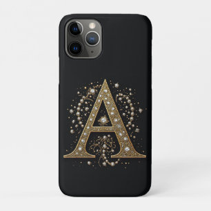 Capa Para iPhone 11 Pro Monograma Ornamentado Real A ✨ Luxo Vintage Dourad