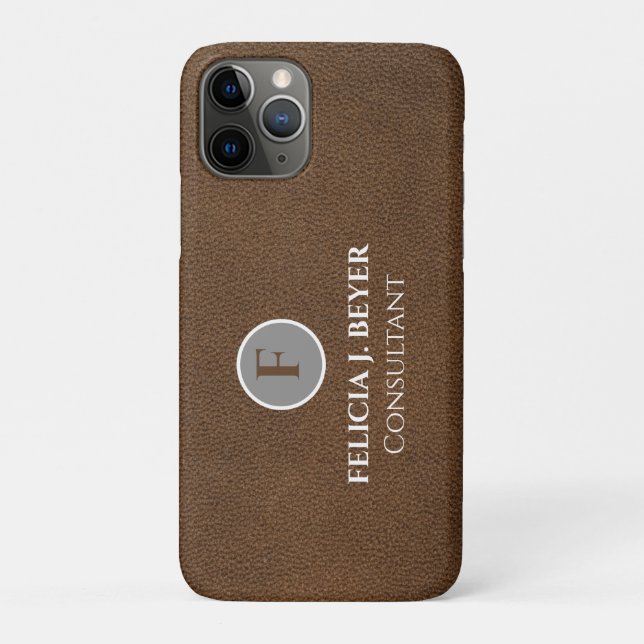 Capa Para iPhone 11 Pro Monograma Personalizado Minimalista (Verso)