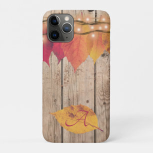 Capa Para iPhone 11 Pro Monograma Russo O outono Inicial Deixa Luzes Madei
