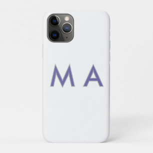 Capa Para iPhone 11 Pro Monograma simples roxo cinza adicione seu nome mod