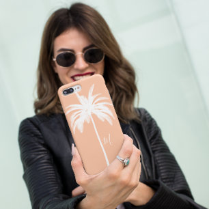 Capa Para iPhone 11 Pro Monograma tropical Elegante Tropical Branca de Pes