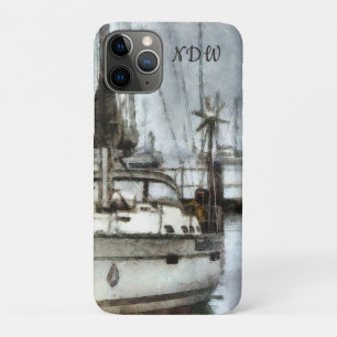 Capa Para iPhone 11 Pro Monograma, veleiro,