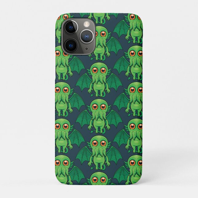 Capa Para iPhone 11 Pro Monstro do Cthulhu Verde Bonito (Verso)