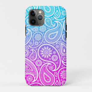 Capa Para iPhone 11 Pro Montagem branca esmaecida, rosa a azul