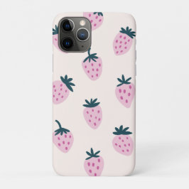 Capa Para iPhone 11 Pro Morangos rosa