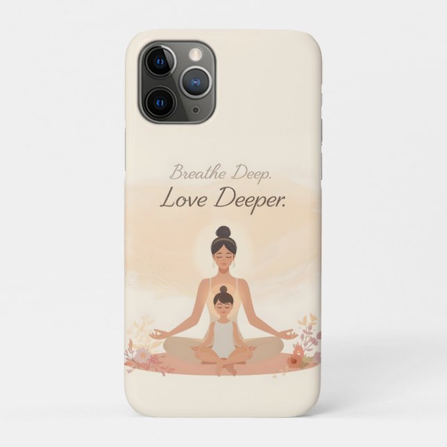 Capa Para iPhone 11 Pro Mother & Child Meditation Serenity Art (Verso)