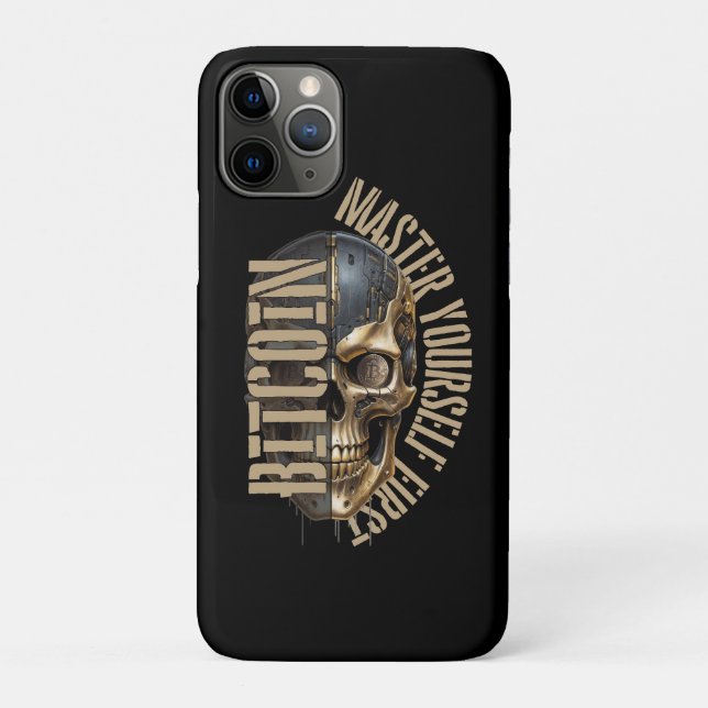 Capa Para iPhone 11 Pro Motivação BTC | Crânio | Bitcoin crypto  (Verso)
