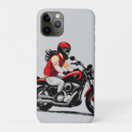 Capa Para iPhone 11 Pro Motociclista pilotando através de uma rua cheia de