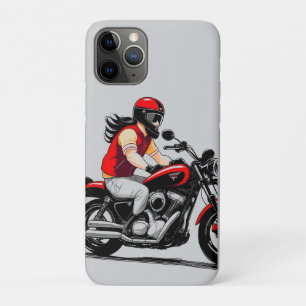 Capa Para iPhone 11 Pro Motociclista pilotando através de uma rua cheia de