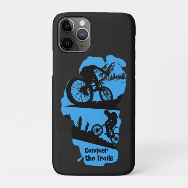 Capa Para iPhone 11 Pro MTB Mountain Bike Trails Lake Tahoe California (Verso)