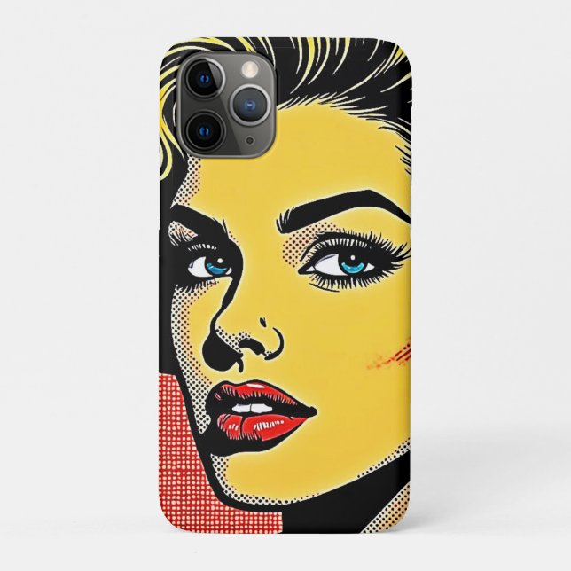 Capa Para iPhone 11 Pro Mulher de Arte Pop Ousada Definida (Verso)