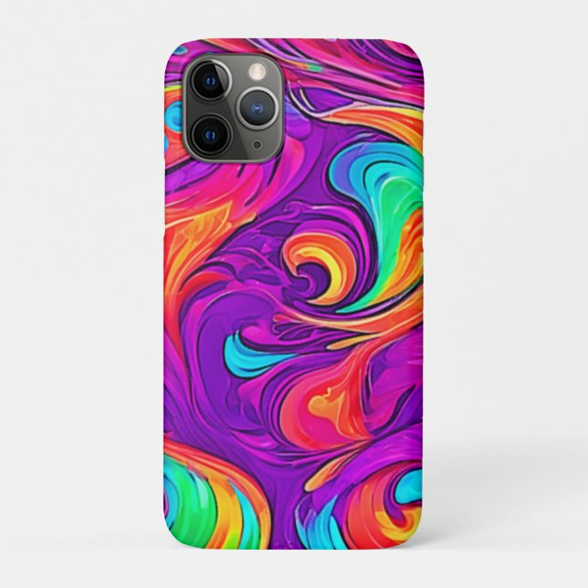 Capa Para iPhone 11 Pro Mundo Colorido: Padrões Fluidos (Verso)