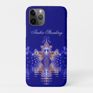 Capa Para iPhone 11 Pro Na Água Azul Cristal Fractal Pessoal