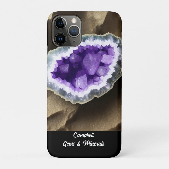 Capa Para iPhone 11 Pro Na moda Ametist Geode Personalizado (Verso)