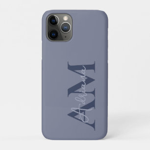 Capa Para iPhone 11 Pro Na moda de Nome Personalizado do Monograma Mínimo