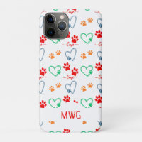 Na moda DOG PAW PRINTS and AMVE HEARTS Monograma