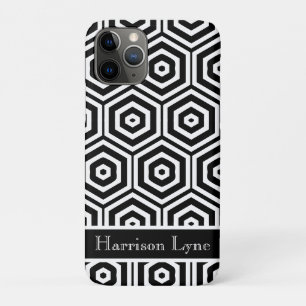 Capa Para iPhone 11 Pro Na moda personalizado moderno preto e branco