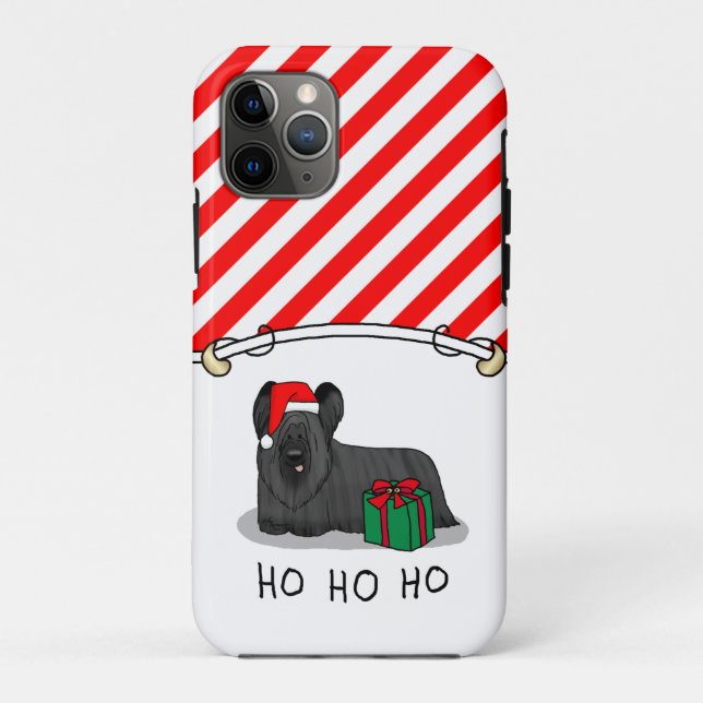 Capa Para iPhone 11 Pro Natal Santa Claus Hat Skye Terrier (preto) (Verso)
