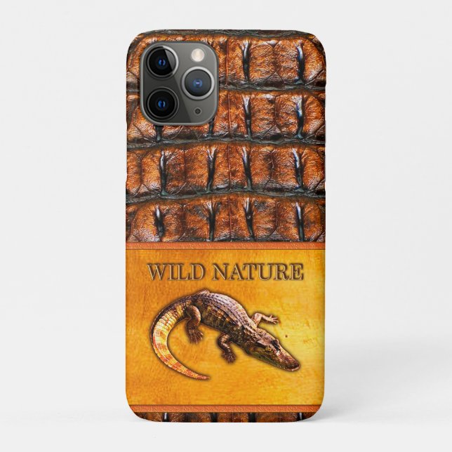 Capa Para iPhone 11 Pro NATUREZA SELVAGEM - Coleção de design CROCODILE-DI (Verso)