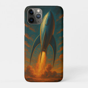 Capa Para iPhone 11 Pro nave espacial inspirada nos anos 50