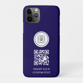 Capa Para iPhone 11 Pro Navy Blue Logo QR Code Business Promo iphone case
