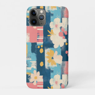 Capa Para iPhone 11 Pro Navy Coral Turquesa Bloque de Cor Floral