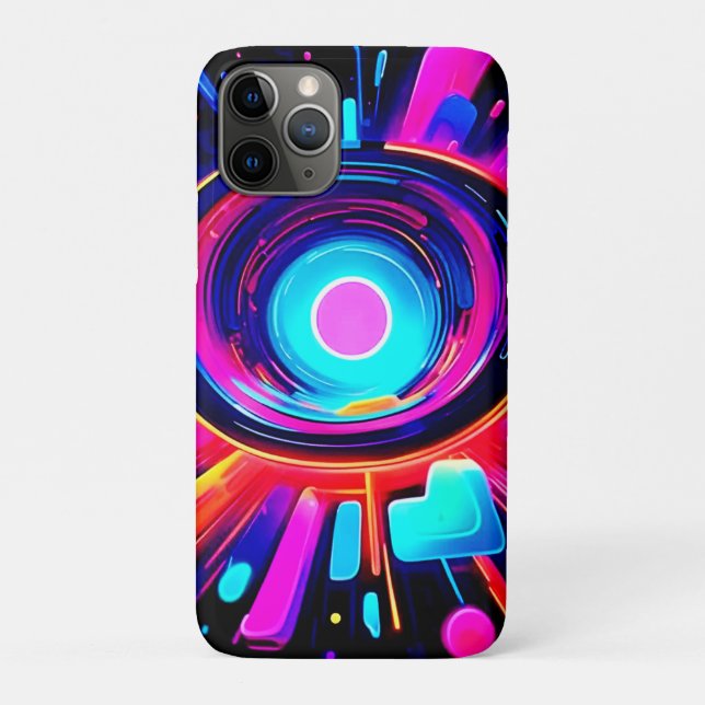 Capa Para iPhone 11 Pro Neon Burst: Abstrato Energy (Verso)