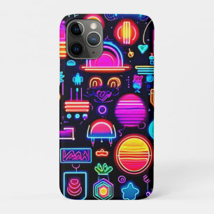 Capa Para iPhone 11 Pro Neon Geométrico Abstrato