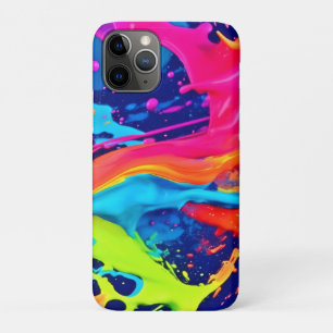 Capa Para iPhone 11 Pro Neon Glow Liquid Swirls Design