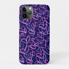 Capa Para iPhone 11 Pro Neon Hearts