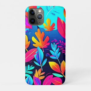 Capa Para iPhone 11 Pro Neon Leaf Paradise Art