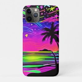 Capa Para iPhone 11 Pro Neon Night Beachscape