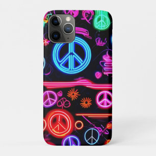 Capa Para iPhone 11 Pro Neon Peace Symbol Padrões