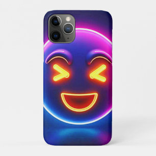 Capa Para iPhone 11 Pro Neon Rindo Emoji Joy