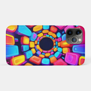 Capa Para iPhone 11 Pro Neon Shapes Abstrato Tunnel Art