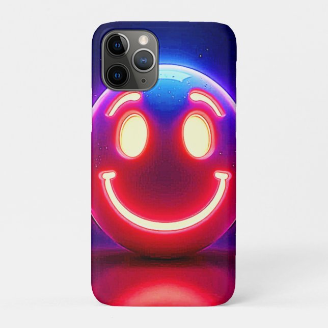 Capa Para iPhone 11 Pro Neon Smile: Feliz Brilho (Verso)