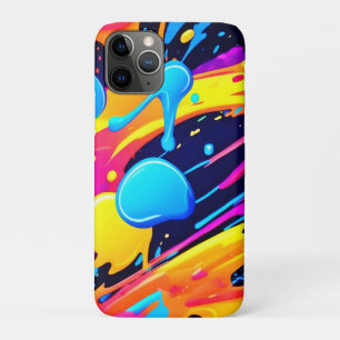 Capa Para iPhone 11 Pro Neon Splatter Paint Art