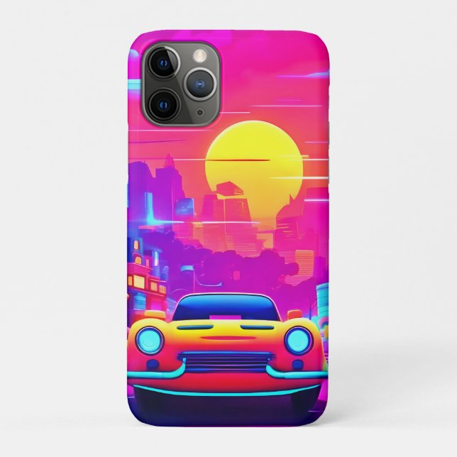 Capa Para iPhone 11 Pro Neon Sunset City Drive (Verso)