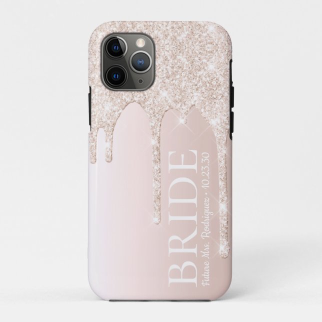 Capa Para iPhone 11 Pro Noiva Futuro Sra Brilho Rosa (Verso)