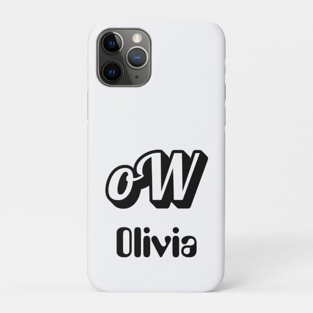 Capa Para iPhone 11 Pro Nome Monograma Personalizado (Verso)